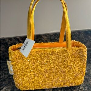 $350 EDIE PARKERWomen's Spark Sequin Shoulder Bag In Marigold MINI CLUTCH PURSE